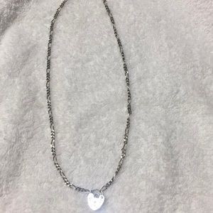 8" Sterling Silver Chain Necklace and lock